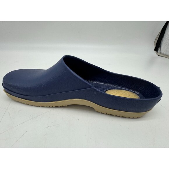 Lacrosse Unisex Slip On Super Birki Clog Shoes Size 8 Blue Beige Casual Footbed - Picture 12 of 12